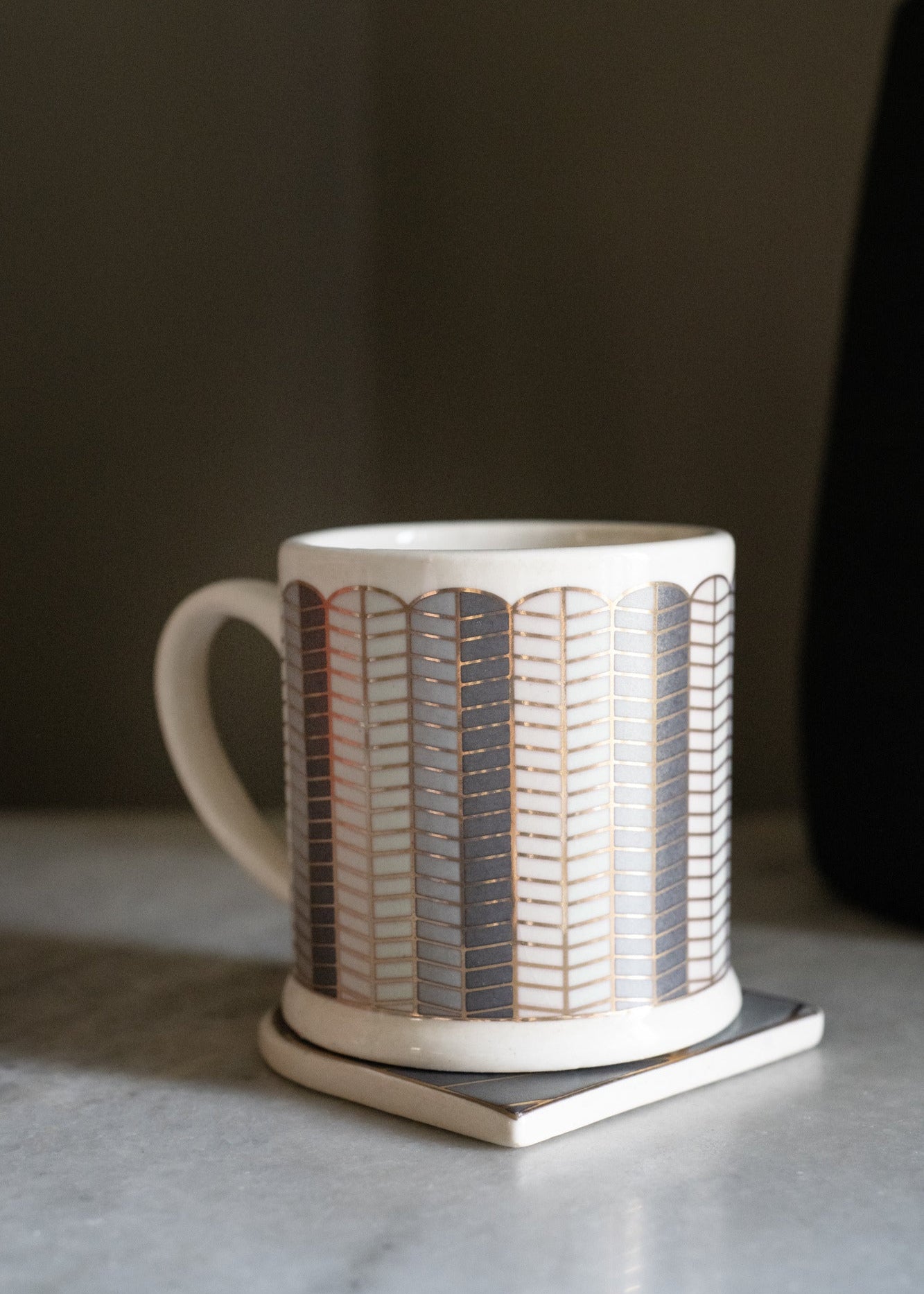 The Blue Egyptian Palm Leaves Mug
