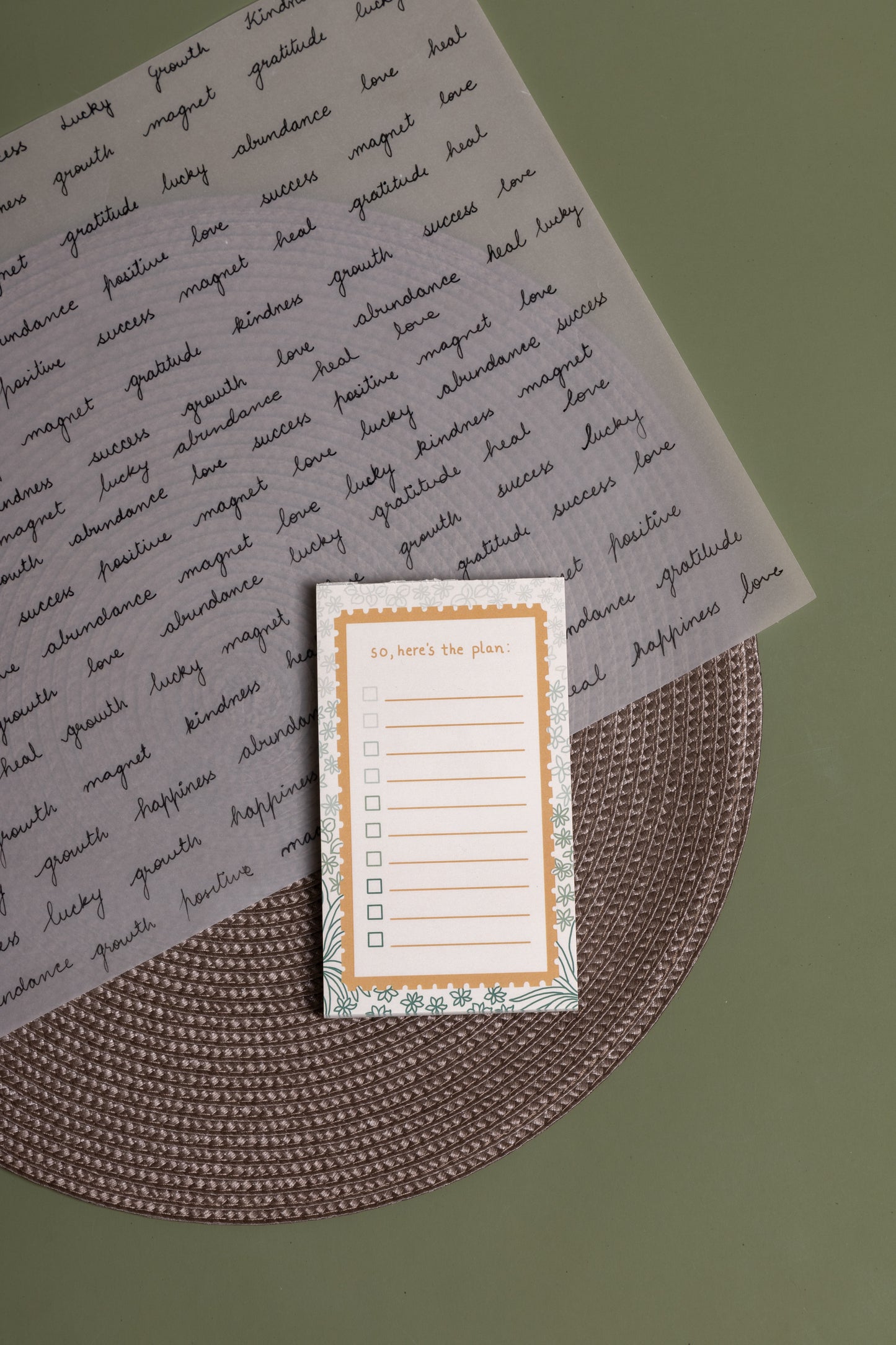 'so here's the plan' notepad