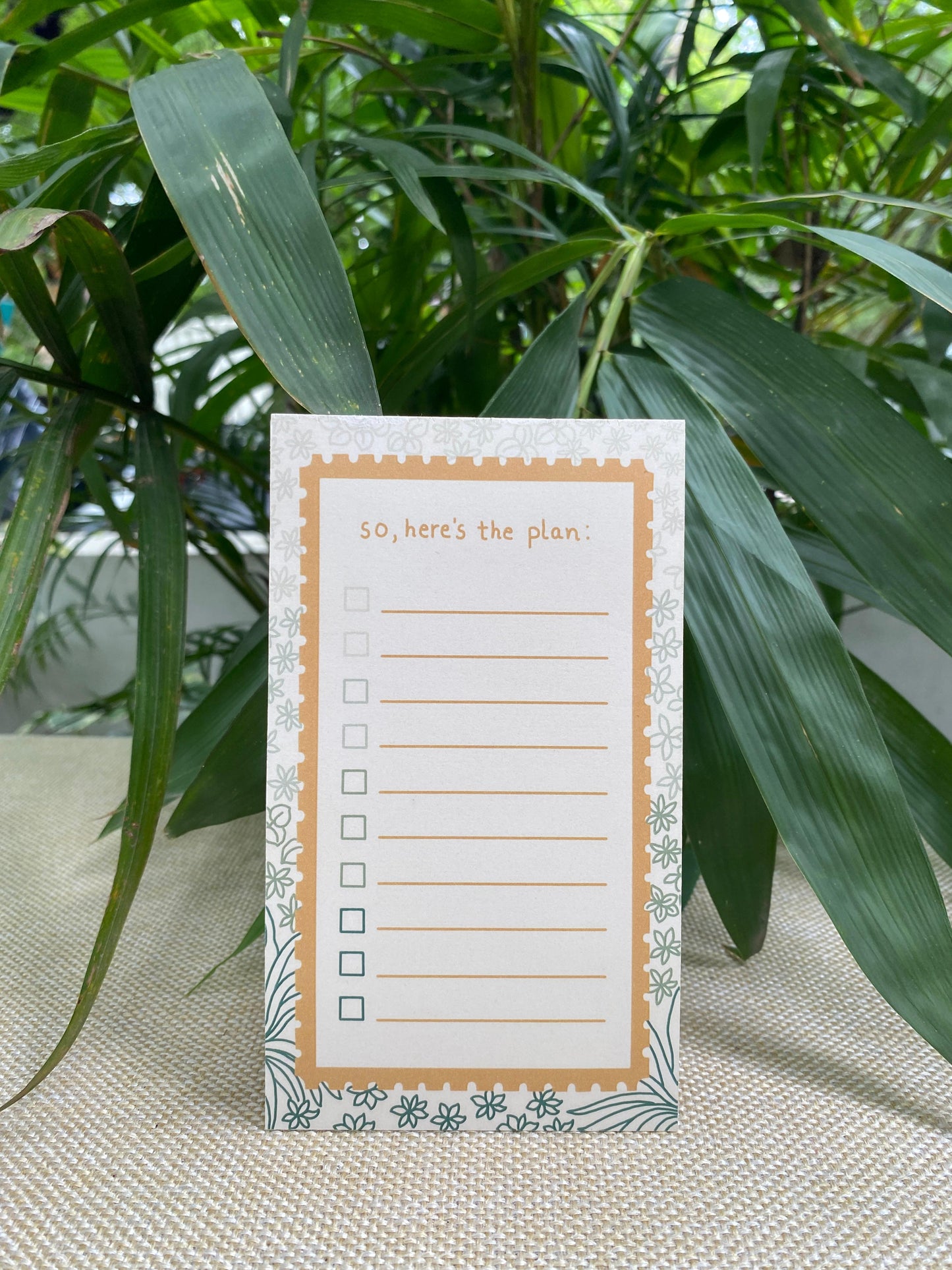 'so here's the plan' notepad