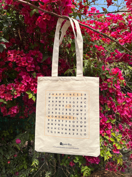 crossword tote bag