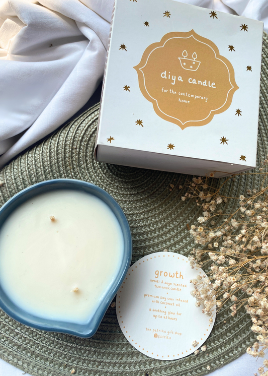 growth diya candle