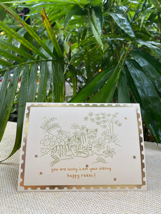 'lucky sibling' rakhi card